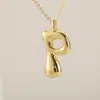 Venta Caliente Transfronteriza 18K Liso Lindo Versión Q Gordito Burbuja Colgante Alfabeto 26 Letras Estilo Minimalista de Nicho