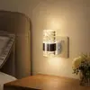 Luz de Noche Acrílica GY211 Cinturón Plateado DCH2 Lujo Ligero Cilindro de Burbujas Sensor Ambiental Luz de Noche Versión Enchufe