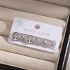 Pendientes de botón de acero inoxidable con forma de flor y corazón de circonita, estilo coreano japonés simple, pendientes de botón con combinación geométrica de corazón, conjunto ins