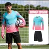 Conjunto de Uniforme de Portero de Manga Larga, Uniforme de Equipo Estampado, Uniforme de Entrenamiento de Fútbol, Uniforme de Guardia de Policía, Ropa de Portero para Adultos, Uniforme de Secado Rápido