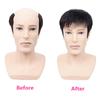 Peluca de comercio exterior de AliExpress, pieza de repuesto para cabeza de hombre, cubierta para calva, cabello blanco, cabello artificial natural y transpirable.