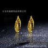 Nuevos aretes de cruz con micro incrustaciones de circonita color Maillard, exquisitos aretes de diseño de lujo ligero, joyería de moda de alto sentido para la oreja