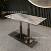 Sofá tipo booth de lujo ligero para restaurante occidental, personalización, restaurante de hot pot, restaurante de barbacoa, restaurante de cadena, bar, mesas y sillas de acero inoxidable montadas en la pared