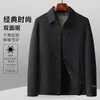Jaqueta Masculina 2026 Outono e Inverno Gola Lapela Estilo Workwear Jovem Business Lã Dupla Face Casual Quente Tendência Casaco