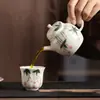 Bule de Chá Cerâmico Folha de Glicínia Pastel Pintado à Mão Japonês Utensílio para Preparo de Chá Kung Fu Bule Único Conjunto de Chá Doméstico