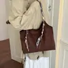 Bolsa de Ombro Retro de Camurça Grande Capacidade Transfronteiriça para Mulheres, Novo Estilo 2026, Bolsa de Ombro de Nicho, Bolsa de Mão e Bolsa Tote, Tendência