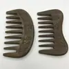 9-10cm sândalo dourado dupla face esculpida pente de massagem dentes grandes pente pequena lua pequena 13-4 de largura