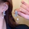 Pendientes de mariposa con perlas y diamantes estilo ins, de alta calidad, únicos, de nicho, de hadas, para mujer, de Corea del Sur, ligeros, de lujo, para las orejas.