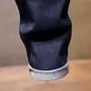 Jeans masculino azul escuro de marca de alta qualidade e moderno, corte slim, perna reta, novo clássico versátil de primavera, calça stretch para homens