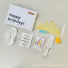 Mesa de Bolo Talheres Aniversário Conjunto de Seis Peças Caixa de Presente Padaria Festa Suprimentos Conjunto Atacado Faca Garfo Prato Descartável Conjunto