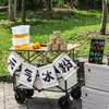 Carro de camping para exteriores, carretilla de mano plegable, carro de picnic de camping extragrande, remolque pequeño con barra de tiro, remolque pequeño para venta en puesto