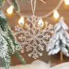 Adornos navideños Adornos para árbol de Navidad Copo de nieve transparente Cristal acrílico Colgante creativo Copo de nieve navideño