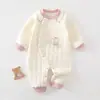 Mono Acolchado Cálido de Otoño e Invierno para Bebé Ropa Interior de Invierno para Bebé Algodón Puro Clase A Capa Base sin Huesos Ropa para Gatear
