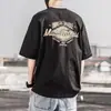 Camiseta de manga corta para hombre 2023 estilo americano impresa moderna ins verano suelta de algodón manga media