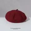 Boina de Lana para Mujer, Primavera y Otoño, Moda Blanca con Letra, Boina Versátil, Sombrero de Pintor, Sombrero de Calabaza Elegante Tridimensional