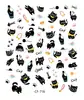 Adesivos de Decalque para Unhas Vestíveis Panda Joaninha Sete Estrelas Tartaruga Coleção Fofa Grade Cheia Fofa Adesivos de Arte para Unhas DIY