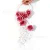 Nova decoração pendente de rosa para casamento transfronteiriço, decoração de buquê de noiva, adereços de fotografia, decoração pendente para exterior