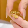 Anillo de Hazte Rico Inmediatamente para Mujer Diseño de Nicho Ins Moda Nueva 2025 Versátil Oro Anillo Abierto Regalo