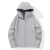 Patrón a cuadros otoñal, tela transparente, cortavientos exterior con capucha, ropa de trabajo, logo personalizado, top deportivo de una sola capa para correr