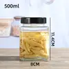 Frasco de Almacenamiento Sellado Cuadrado Botella para Pepinillos Botella de Vidrio para Mermelada Frasco Especial para Miel Frasco de Vidrio para el Hogar Botella Sellada