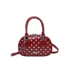 Bolso Cruzado Casual Boston de un Solo Hombro para Mujer Estilo Coreano Color Sólido 2026 Nuevo de Moda Tendencia Bolso de Mano de Lunares Bolso para Mujer