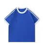 Camiseta de Manga Corta con Bloques de Color y Tres Rayas de Verano 230g Hombres Mujeres Conjunto Padre-Hijo Manga Media Uniforme de Clase Reunión Deportiva Logo Impreso