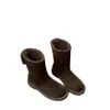 Botas Nuevas de Piel Suave para Invierno 2026 Botas Planas Estilo Martin para Mujer, Populares Botas de Nieve de Uso Bidireccional, Botas Cortas Engrosadas con Forro de Lana para Mujer