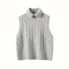 Chaleco de punto de cuello alto para mujer, nuevo estilo de otoño e invierno, top base de cachemira para capas