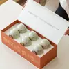 Taza de Té de Cerámica con Flor de Hortensia Hecha en Fábrica Caja de Regalo, Juego de Té Kung Fu, Souvenir Práctico, Regalo de Cumpleaños para Personas Mayores