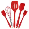 Set de 5 Piezas de Silicona Resistente a Altas Temperaturas para Hornear al por Mayor en Stock: Espátula, Brocha para Aceite, Batidor de Huevos, Juego de Herramientas para Hornear de Grado Alimenticio