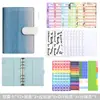 Cuaderno de Hojas Sueltas A6 Transfronterizo Cuaderno de Contabilidad de Hojas Sueltas Piel de PU Gradiente Cuaderno de Presupuesto de Efectivo Planificación Financiera Venta al por Mayor