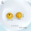 Cor Duradoura Resistente ao Desbotamento Dourado Vietnamita Incrustado com Diamantes, Cor Esmaltada, Contas Redondas Vazadas, Pulseira de Contas com Furo Passante, Acessórios DIY Atacado
