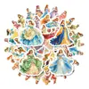 Compra directa transfronteriza de 50 pegatinas decorativas de princesa estilo palacio vintage para agendas, pegatinas creativas impermeables para DIY