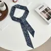 Bufanda de Seda, Bufanda Larga de Cabeza con Lunares y Cachemir, Goma para el Cabello, Diadema, Bufanda, Bufanda para el Cuello, Cinturón, Bufanda para la Cintura, Viaje de Verano