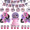 Dibujos Animados Kuromi Perro Canela Kt Gato Temática Linda Decoración de Fiesta de Cumpleaños Infantil Bandera Espiral Insertable Globo