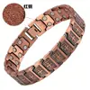 Pulsera antigua de cobre rojo más vendida transfronteriza con cierre de reloj, moda vintage finamente tallada en forma de cruz, joyería magnética completa para parejas al por mayor