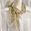 Pañuelo de Seda de Lunares para Mujer, Nuevo Color Café 2026 Bufanda Larga para el Cuello, Pañuelo de Seda de Lujo Ligero, Diadema, Accesorio de Cinta