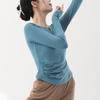 Ropa de baile danza moderna manga larga otoño e invierno ajustada chaqueta cuello en V cuerpo chino entrenamiento básico práctica ropa de baile mayoreo