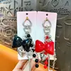 Llavero Colgante de Nudo de Cuero con Perlas, Accesorio para Bolsa de Llaves en Forma de Corazón, Llavero de Coche, Pequeño Regalo al por Mayor
