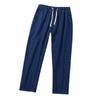 Pantalones de Lino para Hombre Rectos Estilo Chino Pantalones de Algodón y Lino hasta el Tobillo para Hombre Pantalones Casuales Holgados para Hombre Pantalones de Lino para Hombre Lino