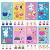 16 Pegatinas de Disfraces de Peppa Pig, Pegatinas que Cambian de Cara, Juguetes Educativos Infantiles Estilo Ins, Divertidas Pegatinas para Manualidades
