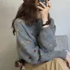 Design chique, suéter redondo jacquard floral que reduz a idade para mulheres, novo estilo outono e inverno, moderno, macio e fofo, top de tricô versátil
