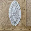 Pegatina de Tela Bordada Redonda Blanca DIY Hecho a Mano Hueca Accesorios para Ropa Posavasos Francés Ropa para Niños Accesorios de Encaje