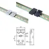 Hebilla de Riel Guía Industrial DIN35mm HS-A35 Soporte de Montaje Fijo Aleación de Aluminio Hebilla Blanca Negra