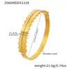 Pulsera de Acero Inoxidable de Patrón Geométrico con Incrustaciones de Circonita, Popular en Europa y América, con Broche Chapado en Oro de 18 Quilates, Accesorio de Mano de Moda y Versátil