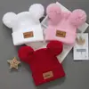 Gorro de Punto para Niños Otoño e Invierno Niño Bebé Lana Bonita Bola de Pelo A prueba de Frío Cálido Letra Niñas Gorro Pullover