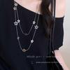 Estilo Metálico Dulce y Fresco Sexy Collar de Estrella Cadena Doble Diseño de Nicho Simple Versátil Cadena para Suéter