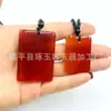 Amuleto de Paz de Ágata Roja Natural Edición Especial para Transmisión en Vivo Colgante de Jade de Paz de Calcedonia Cadena para Suéter de Jade