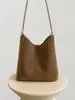 Bolsa Saco de Couro de Vaca Fosco 2026 Nova Mais Vendida para Mulheres Estilosa Retrô Brilho Alto Bolsa Mãe-Filha Bolsa de Ombro