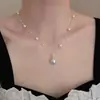 "Sonho Galáctico Caindo" Estilo Coreano Super Fada Cheio de Estrelas Colar de Pérolas Único Temperamento Suave Corrente de Clavícula Fashionável Absolutamente Linda